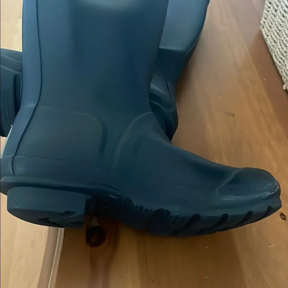 Hunter Blue Matte Finish Tall Waterproof Boots